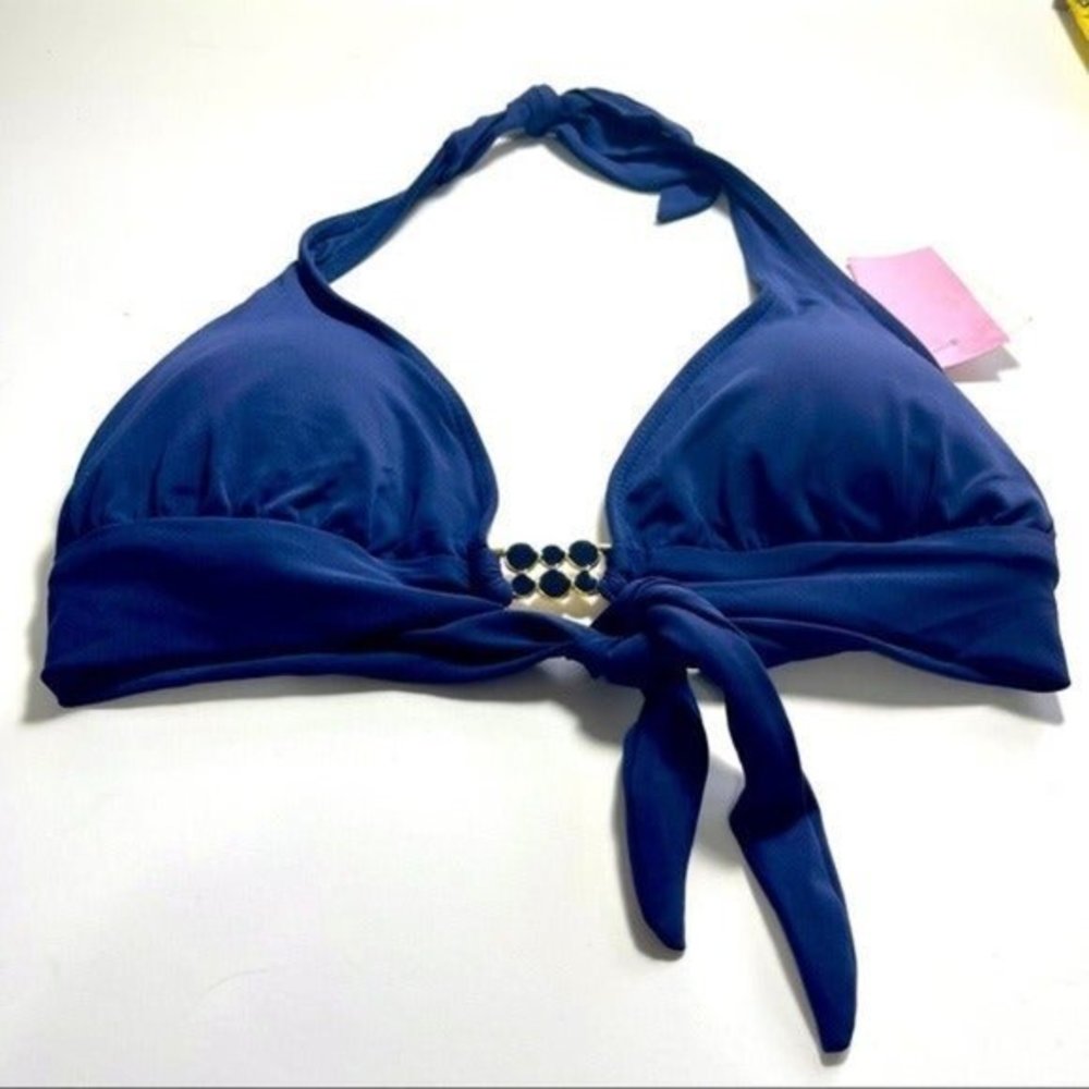 New Robin Piccone Blue Bikini Top L